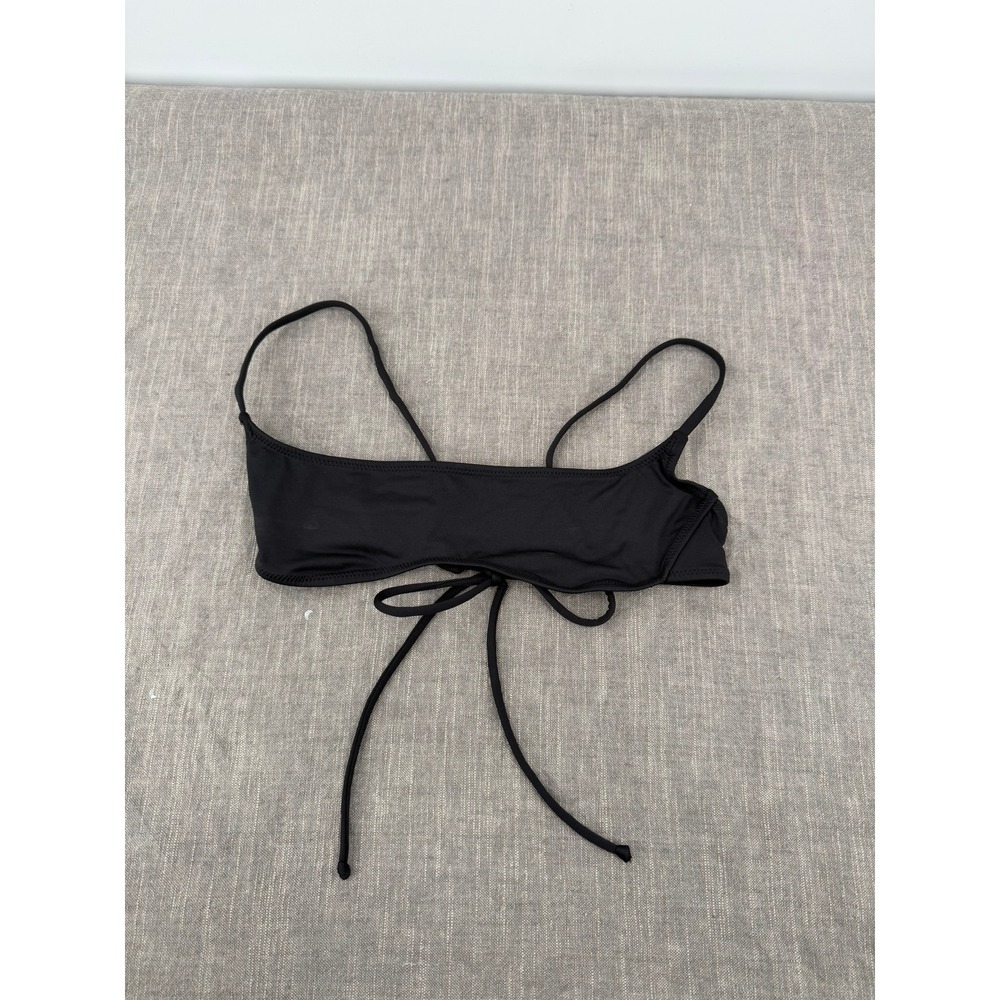 SKIMS Recycled Swim Micro Scoop Bikini Top Onyx Black Size S Small NWT